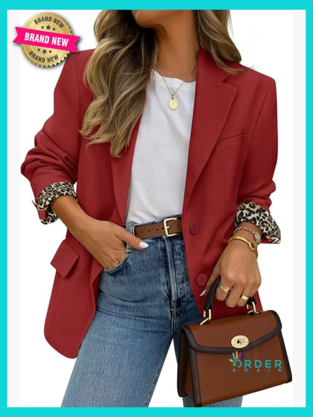 Womens Business Casual Blazer Long Sleeve Lapel Open Front Button Jacket with